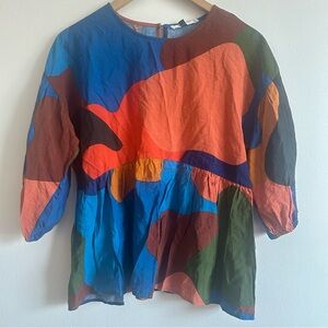 Vibrant Multicolor Abstract Blouse